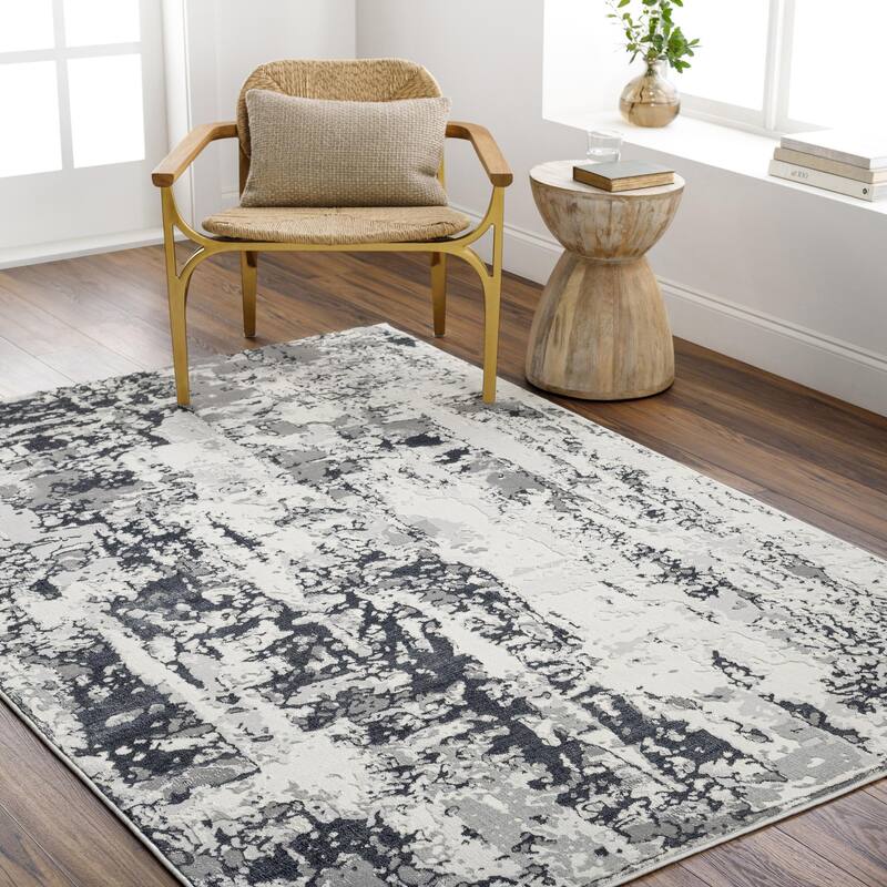 Livabliss Sunrise Abstract Area Rug - Gray - 7' 10" x 10'