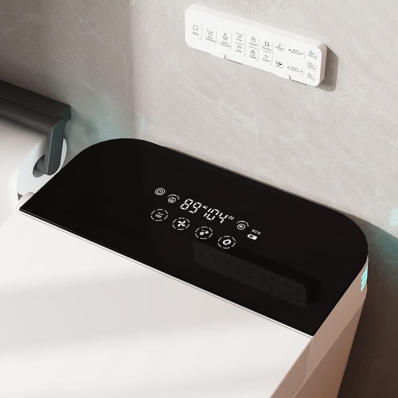 Smart Toilet Heated Seat, Warm Air Dryer, UV-C Sterilization, Auto Flush & Remote Control, One-Piece Intelligent Toilet