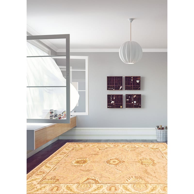 ECARPETGALLERY Hand-knotted Peshawar Oushak Tan Wool Rug - 9'0 x 12'4