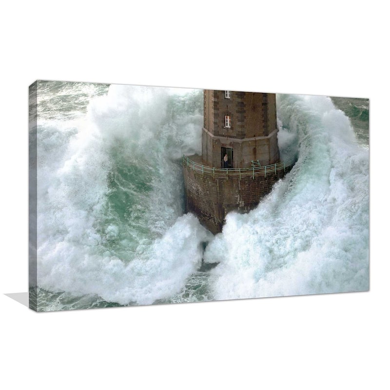 "Phares dans la Tempête - La Jument " by Jean Guichard Print on Canvas