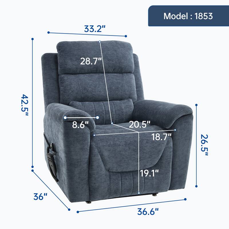 350 Lbs Leatherair Power Lift Recliner Chair,Heavy Duty Motion Mechanism With 8-Point Vibration Massage And Lumbar Heating