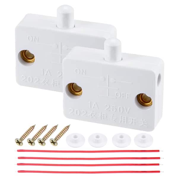 2 Set Lamp Switch AC 250V 1A Normal Close Wardrobe Touch with