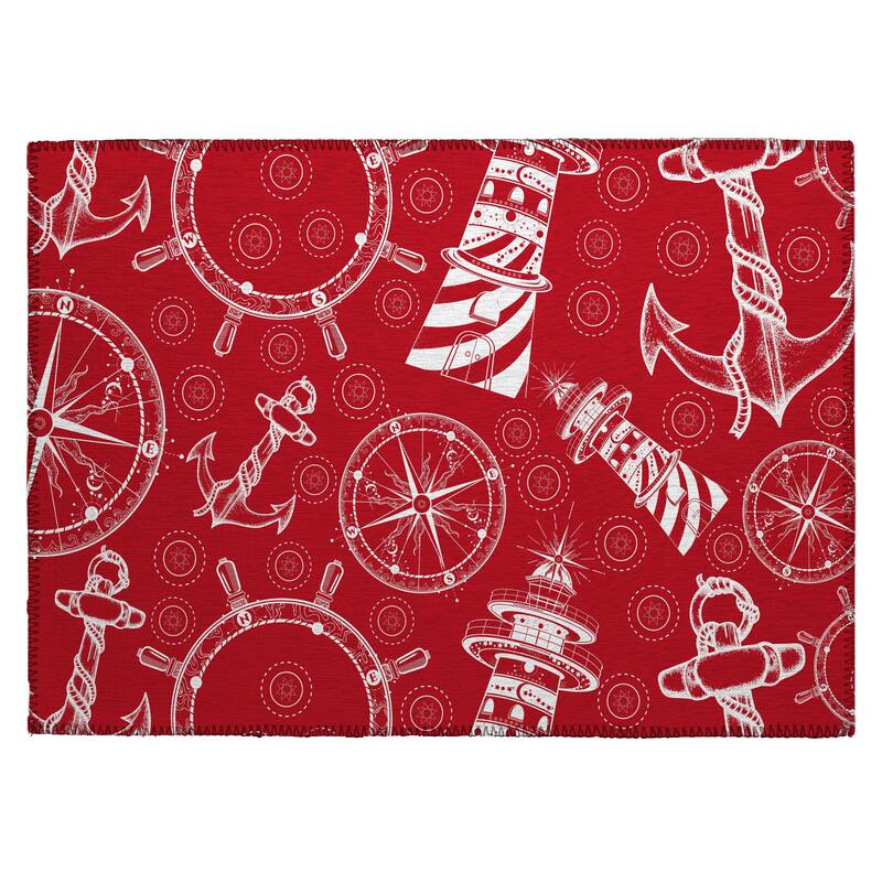 Indoor/Outdoor Harpswell Lighthouse Washable Rug
