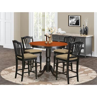 Art Nouveau Dining Set - 36x36 Table & 2 Linen Chairs - Small Space Decor