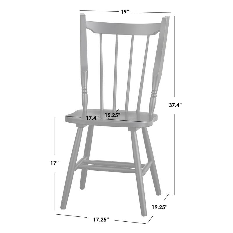 Lifestorey Suzanne Solid Wood Spindleback Dining Chair (Set of 2)