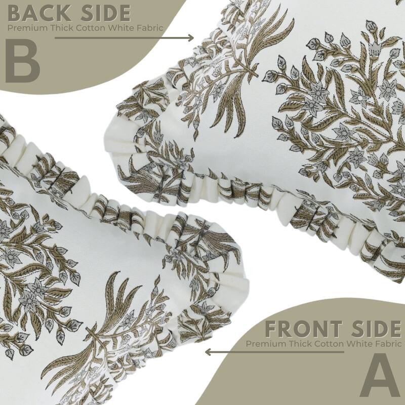 Elegant Pattern Grey Cotton Decor Cushion Cover- Vrindavan