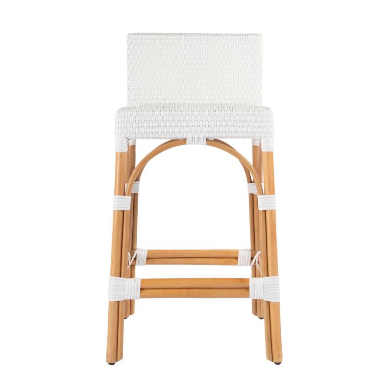 Serienna 24.5"H Seat Rattan Low Back Counter Stool