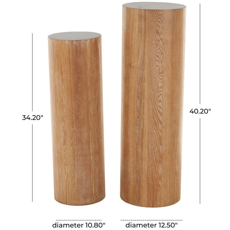 Wood Handmade Pedestal Table - Set of 2 Brown, Black or White - Roche River Decor