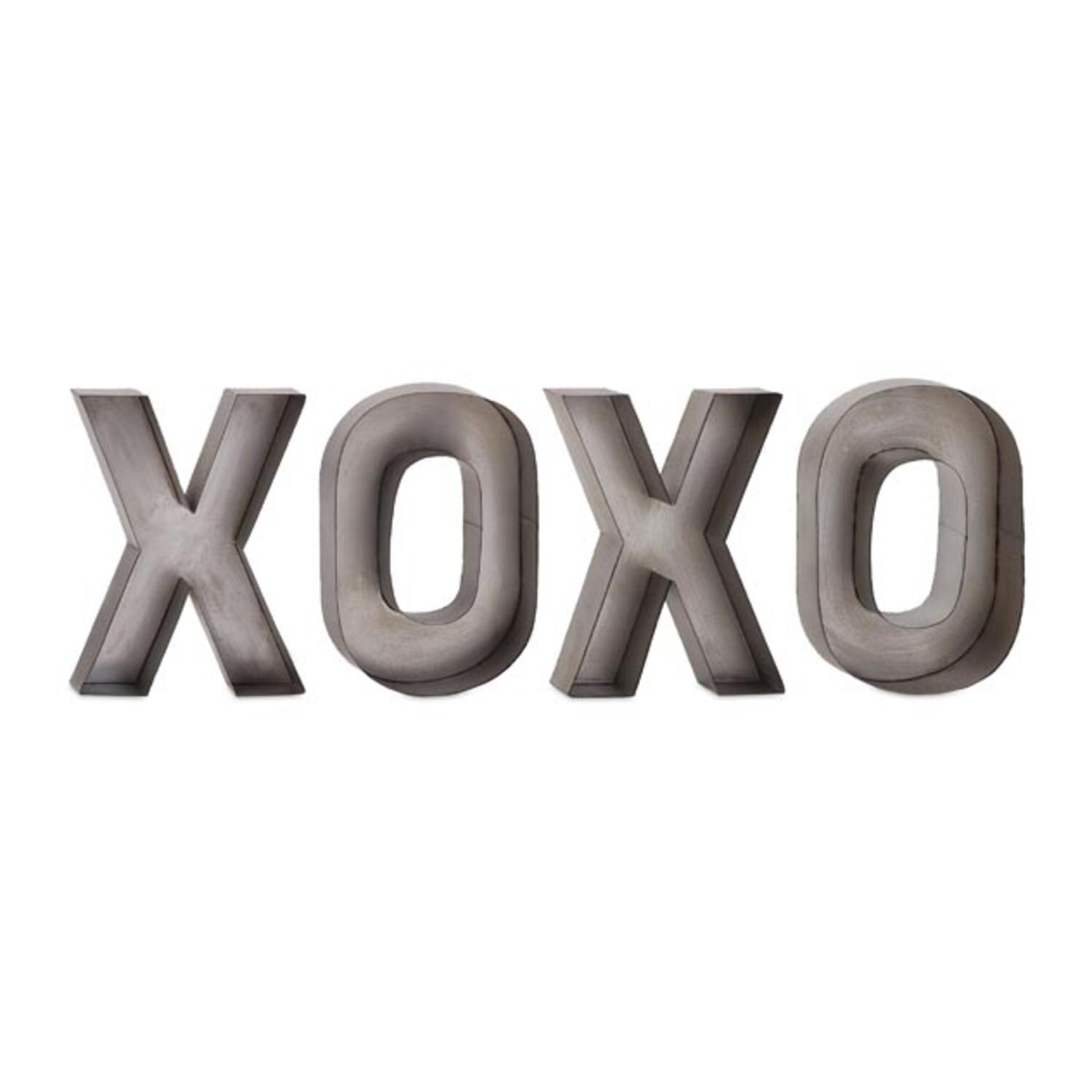 Shop Set Of 4 Industrial Chic Hugs And Kisses Xoxo Silver Metal