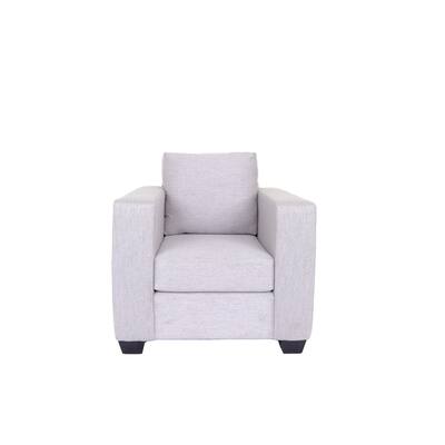 HomeRoots 36" Gray And Dark Brown Polyester Blend Arm Chair - 36