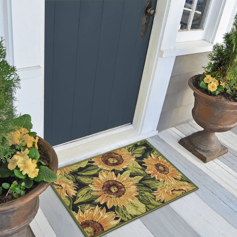 Liora Manne Esencia Sunflowers Indoor/Outdoor Mat - 2'5" x 3'11"