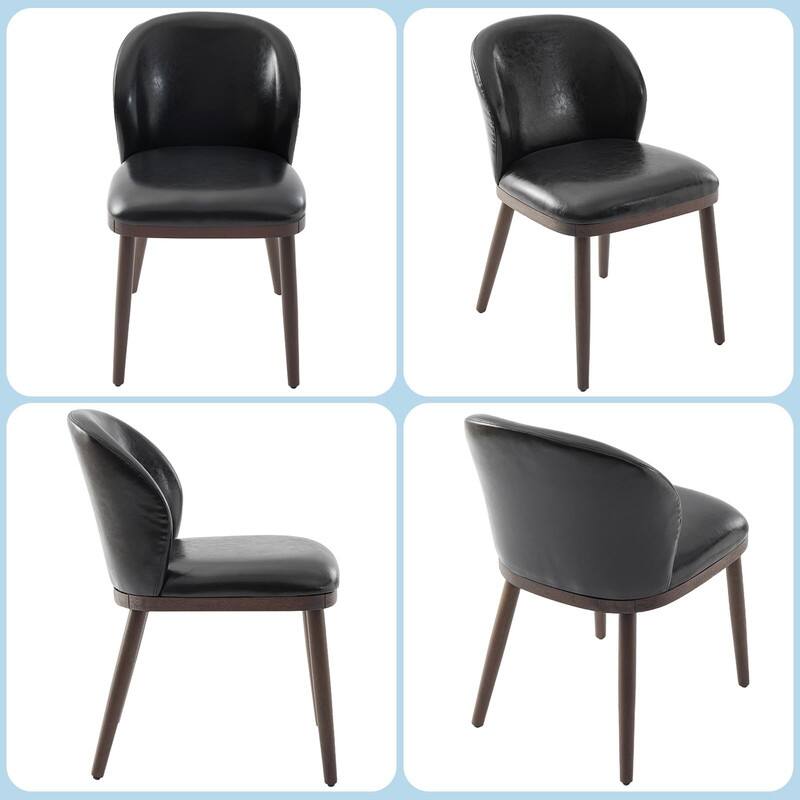 Dining Chairs Set of 2, Wood Legs Modern Upholstered with Ergonomic Back Support