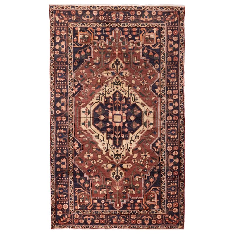ECARPETGALLERY Hand-knotted Kayseri Vintage Dark Red Wool Rug - 5'0 x 8'5