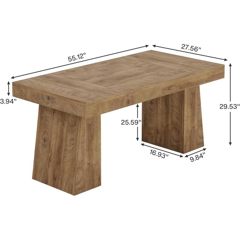 55 Inches Rectangular Dining Room Table, Brown
