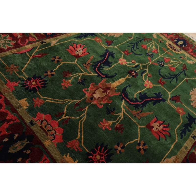 8x10 Hand Knotted Wool Green Tibetan Plush Pile Tufenkian Area Rug - 8' x 10'