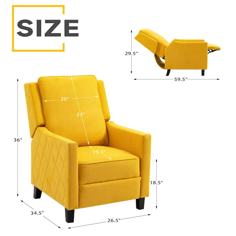 AVAWING Push Back Recliner Chair Linen Wing Back Chair