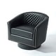 preview thumbnail 53 of 79, 2 Set Tufted PU Vegan Leather Swivel Barrel Chair with Nailheads Trim