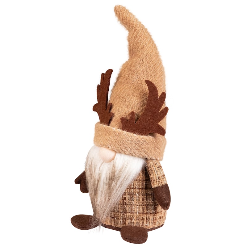 Plush Gnome with Moose Hat Fall Harvest Decoration - 11.75"
