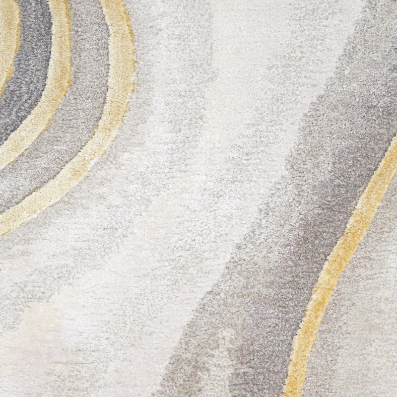 Nourison Prismatic Silver Green Modern Luxe Hand-Tufted Indoor Rug