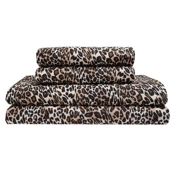 Whimsical Zara Leopard Print Sheet Set - Overstock - 34235085