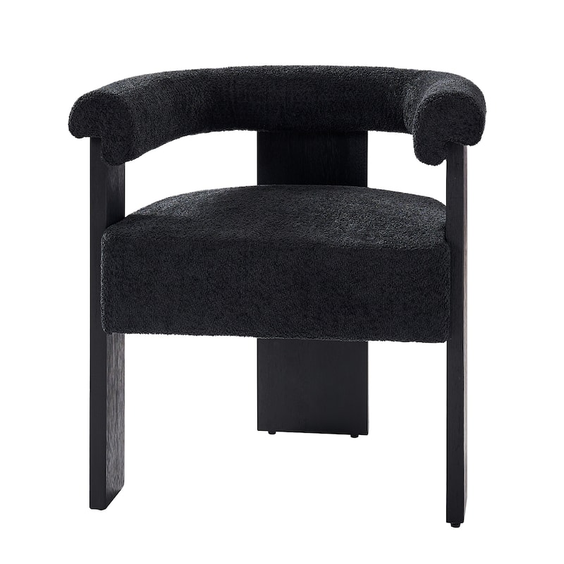 Georg Modern Boucle Dining Chair with Solid Wood Legs by HULALA HOME