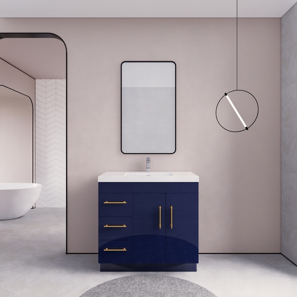 Eliza 36'' Freestanding Vanity(Left Drawers) with Single Sink