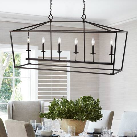 SAFAVIEH Prener 6Lt Pendant - 49"x15"x29.25-101.25"