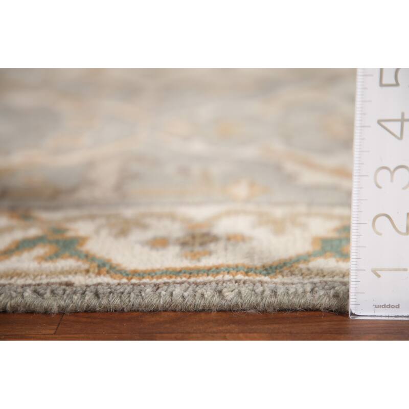 All-Over Oushak Oriental Runner Rug Hand-knotted Wool Carpet - 2'8"x 9'11"