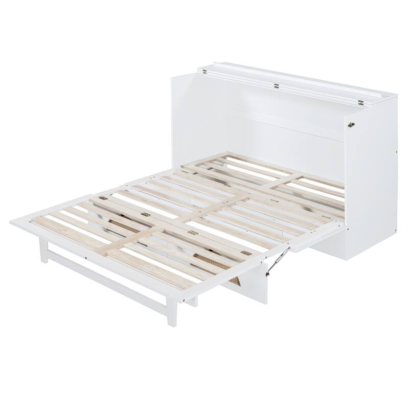 Modern Murphy Bed with Drawer, USB Ports, and Outlets