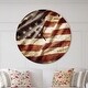 preview thumbnail 8 of 7, Designart 'American Flag' Oversized Global Wall CLock