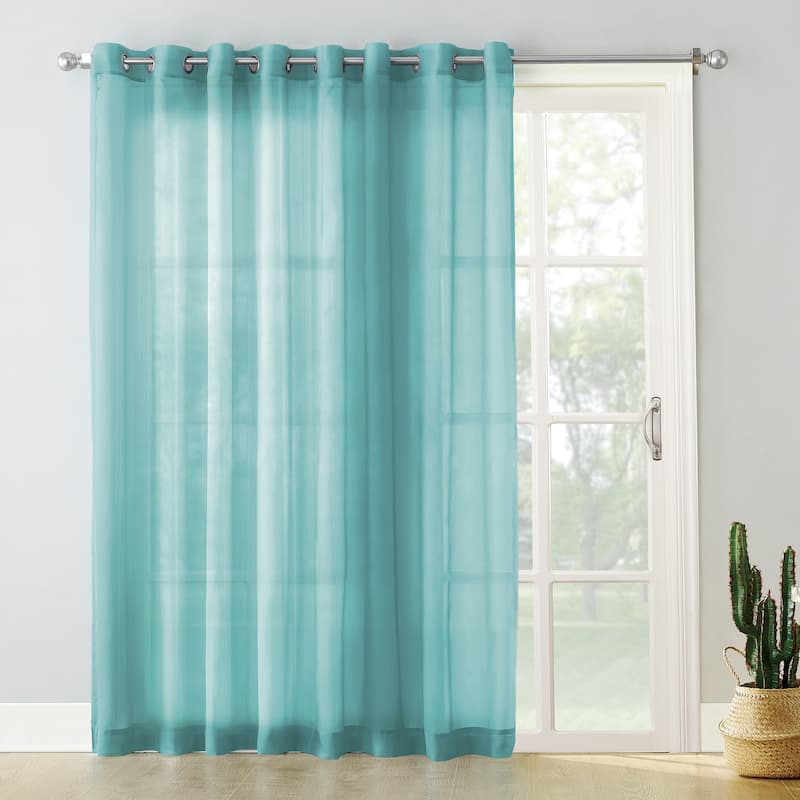 No. 918 Emily Voile Sheer Grommet Sliding Patio Door Curtain Panel, Single Panel