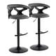 preview thumbnail 26 of 141, Carson Carrington Viby Adjustable Bar Stool with Rounded T Footrest (Set of 2) Grey Faux Leather/Black Wood/Black Metal