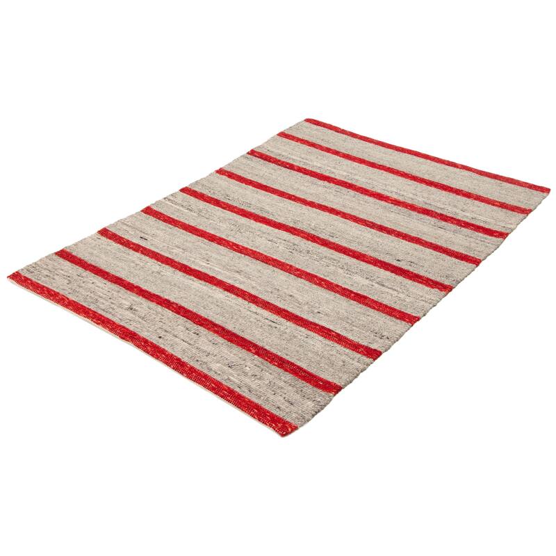 ECARPETGALLERY Braid weave Sienna Grey Wool Rug - 5'2 x 7'7