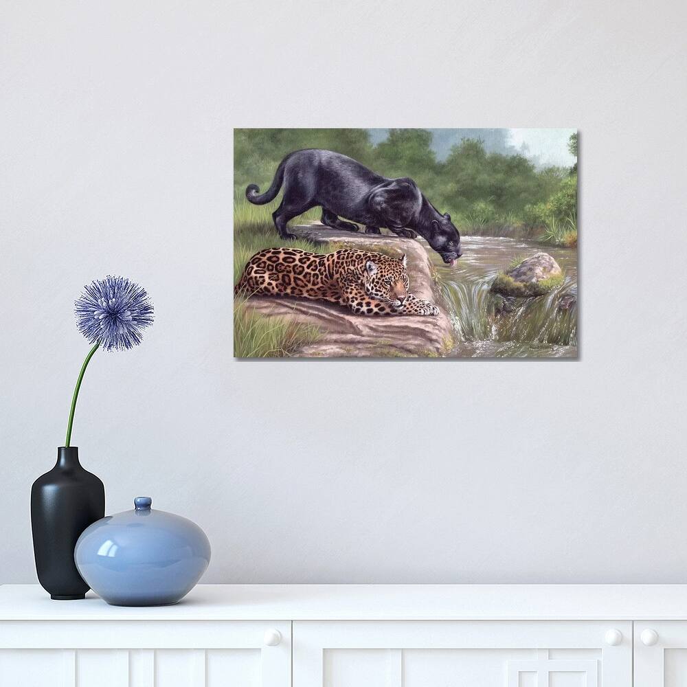iCanvas "Black Panther And Jaguar" by Rachel Stribbling Canvas Print