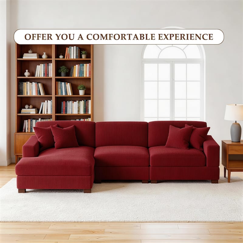 Oversized L-shaped Modular Sectional Sofa with Chaise Lounge