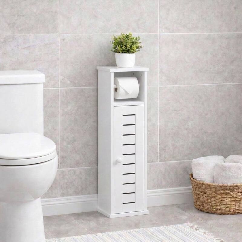 Toilet Paper Storage Cabinet with Dispenser Toilet Organizer - 7.2'L x 7.2"W x 29.9"H