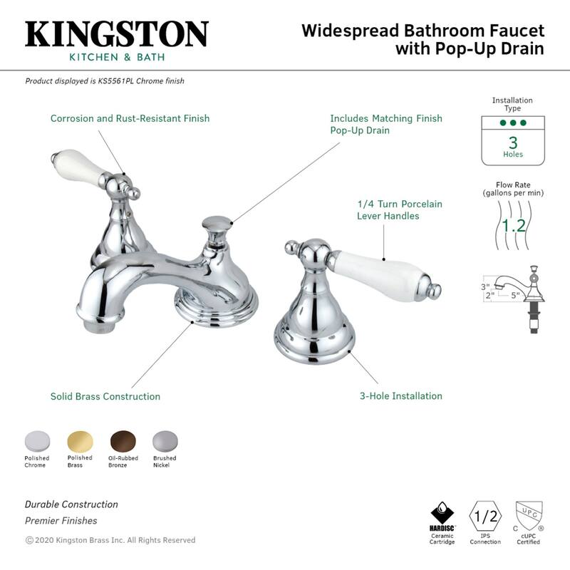 Kingston Brass Royale 8 in. Widespread Bathroom Faucet in Polished Chrome