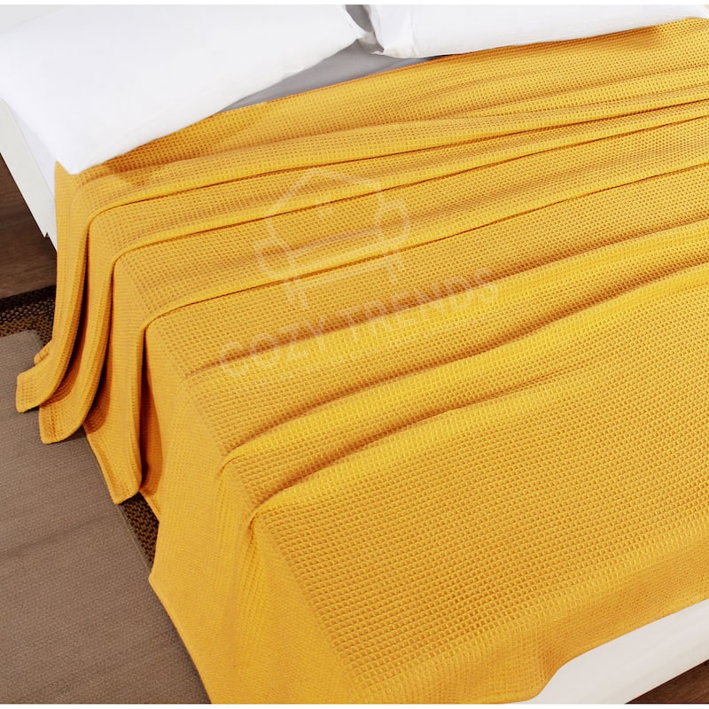 100-percent Cotton Waffle Weave Medium Weight All Season Thermal Blankets