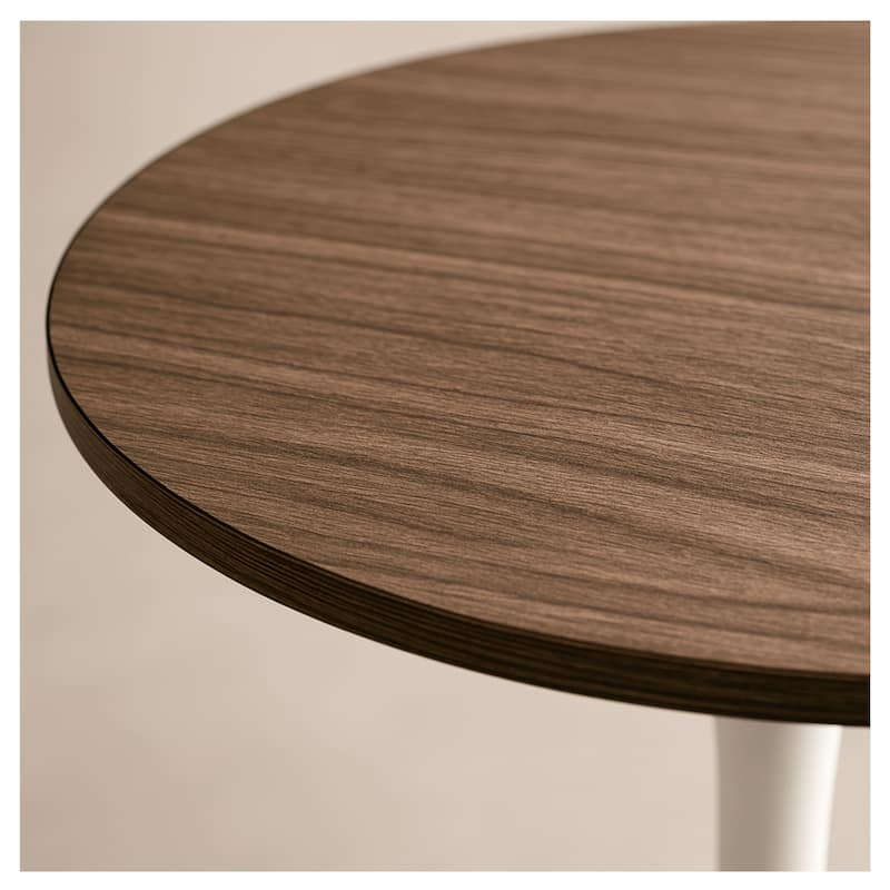 Bristol 27" Round Dining Table with MDF TableTop & White Pedestal Base for Kitchen & Dining Room