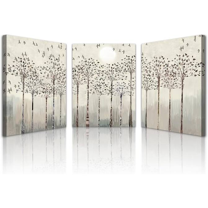 Wall Decor Pictures Trees And Birds Abstract Wall Paintings - 12 x 16