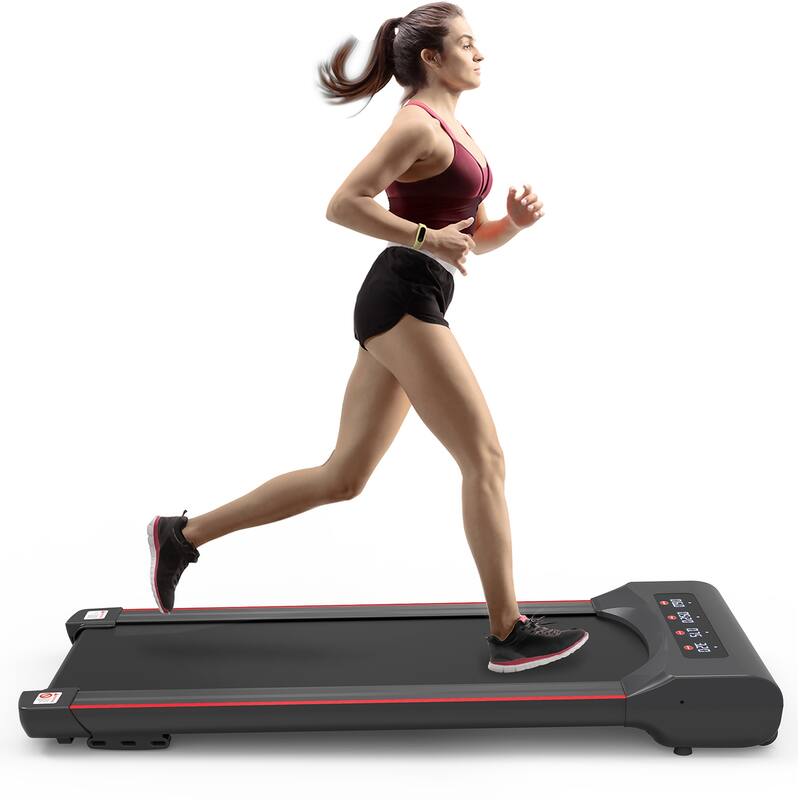 2.5HP Under Desk Walking Pad Treadmill Portable Walking Jogging Treadmill Compact Mini Treadmill with 5-Layer Cushioning - Black