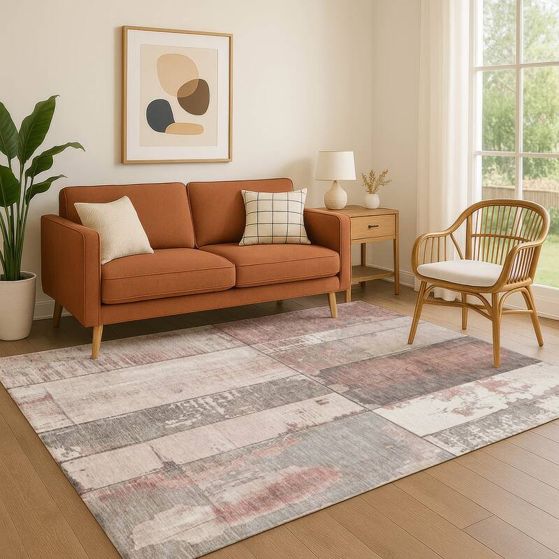 Premium Washable Super Soft Contemporary Styles Mayfield Rug - Copper - 3' x 5'