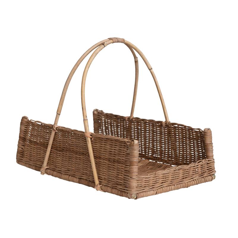 Decorative Rattan Hanging Basket - 15.8"L x 9.8"W x 7.9"H - Natural - 15.8"L x 9.8"W x 7.9"H