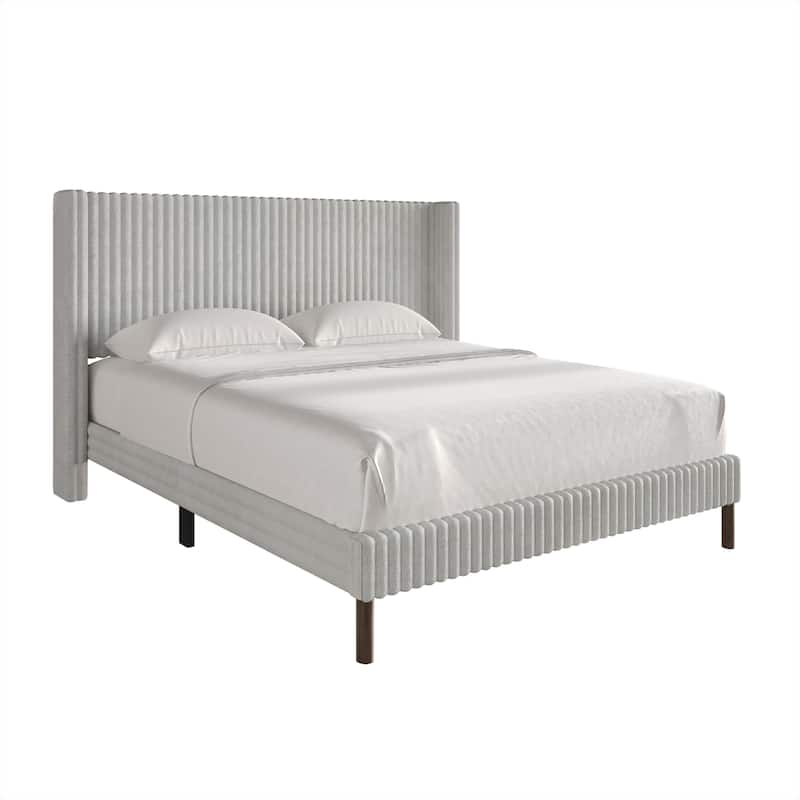 CraftPorch Sophistique Wingback Velvet Upholstered Bed