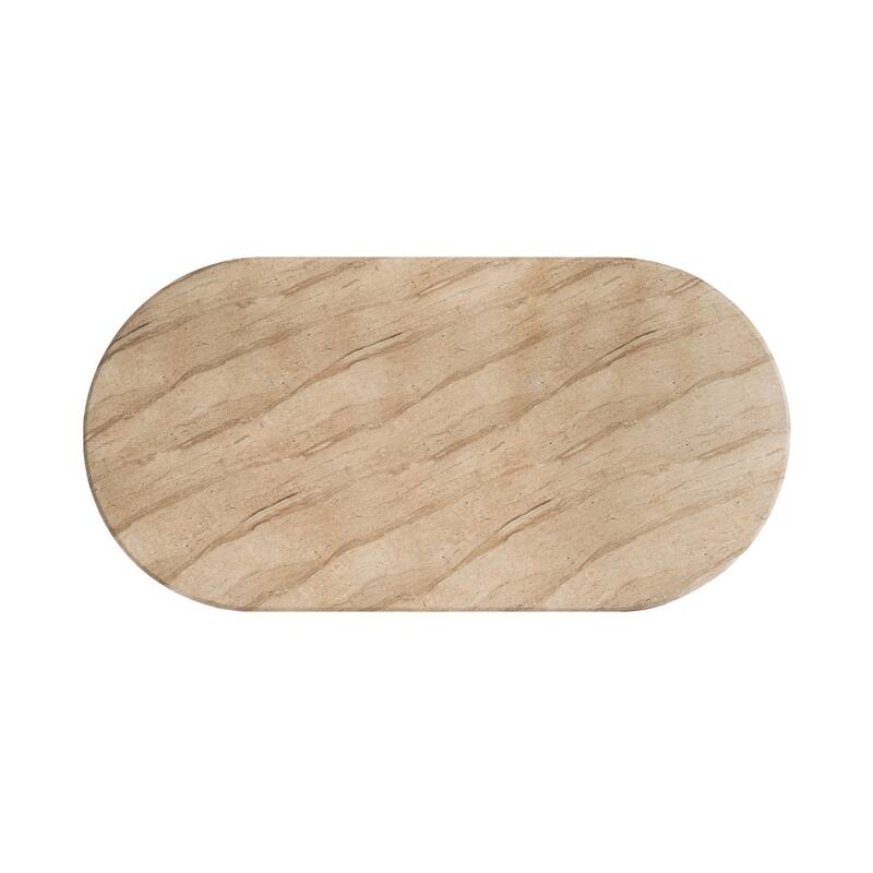 Studio London Maddox Pill Shaped Coffee Table with Roman Fluted Design