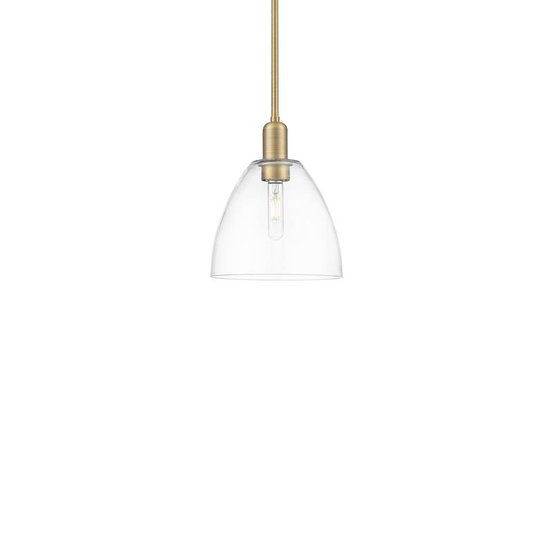Innovations Lighting 716-1S-13-9 Bristol Pendant Bristol 9" Wide Mini - Brushed Brass / Clear