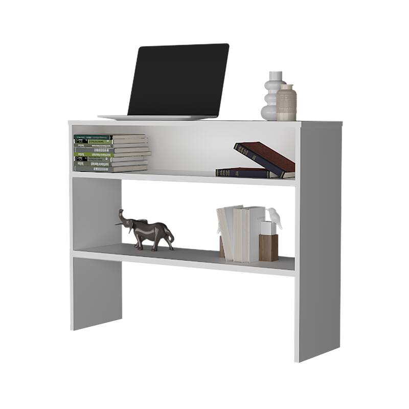 Vail Console table in Melamine with Open Storage, White
