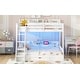 preview thumbnail 5 of 8, White Twin over Full Bunk Bed with LED, Charging Station, Storage Shelves, and Drawer