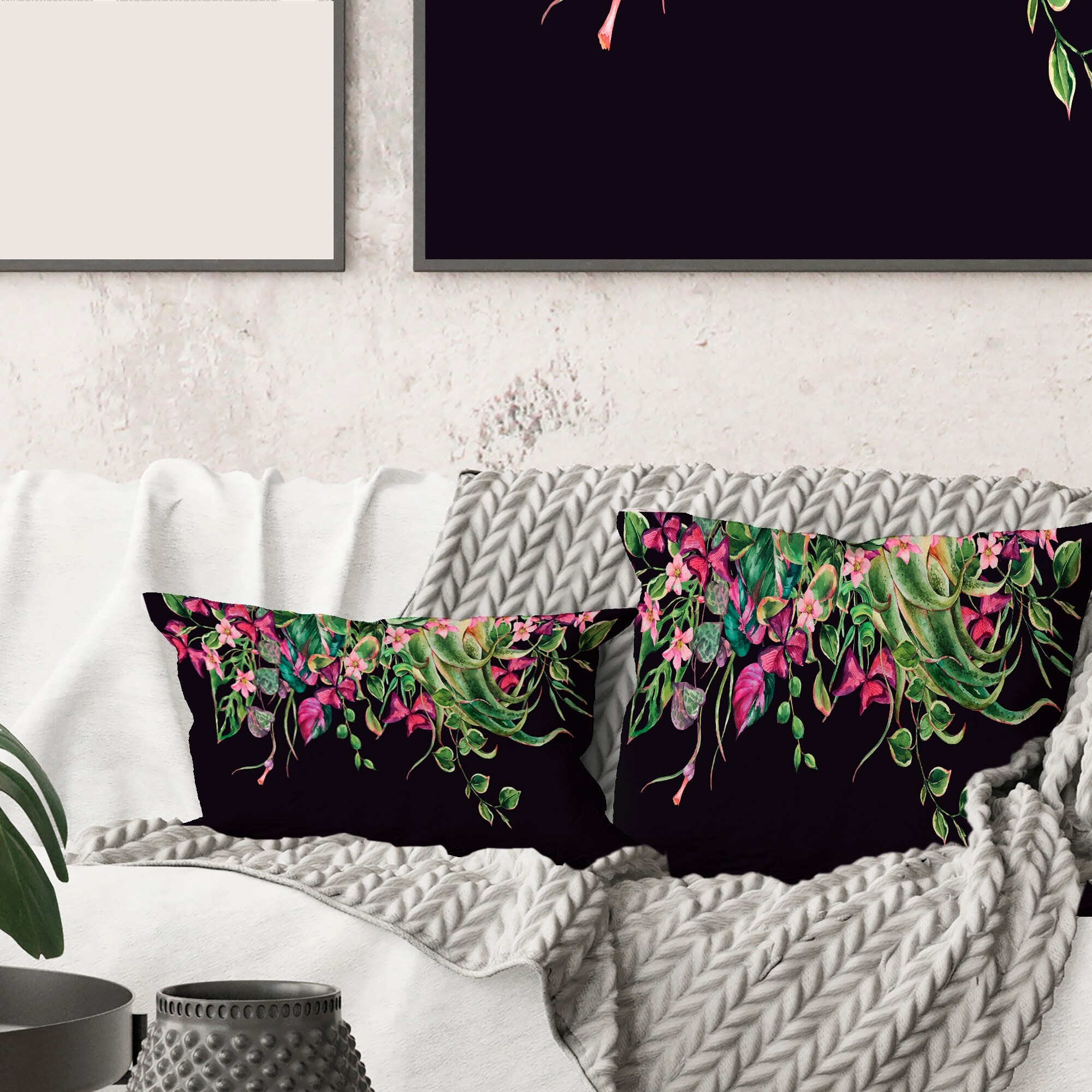 Black farmhouse online pillows