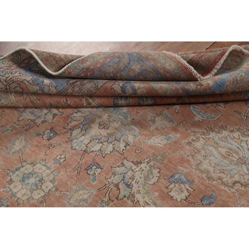 Traditional Tabriz Persian Vintage Rug Handmade Oriental Wool Carpet - 7'4"x 10'7"